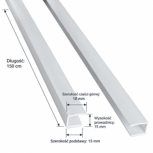 Prowadnice do minirolet 150cm białe (kpl.2szt)