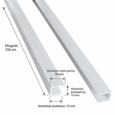 Prowadnice do minirolet 150cm brązowe (kpl.2szt)