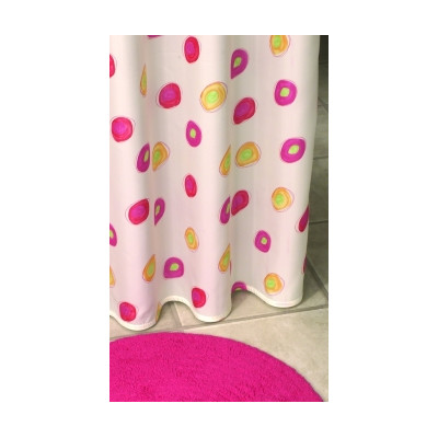 Zasłonka prysznicowa DOTTY kolor różowy 180x200