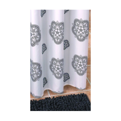 Zasłonka prysznicowa SIXTY kolor czarny 180x200