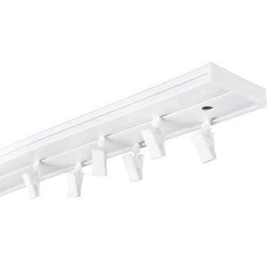 Karnisz sufitowy PVC KM dwubiegowy 160cm z żabkami (kpl)
